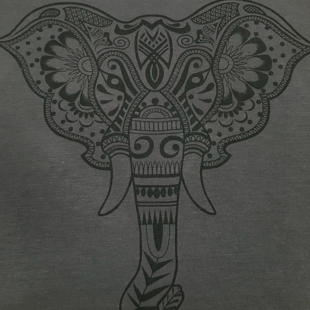 Elephant Print Long Sleeve Hooded Tunic